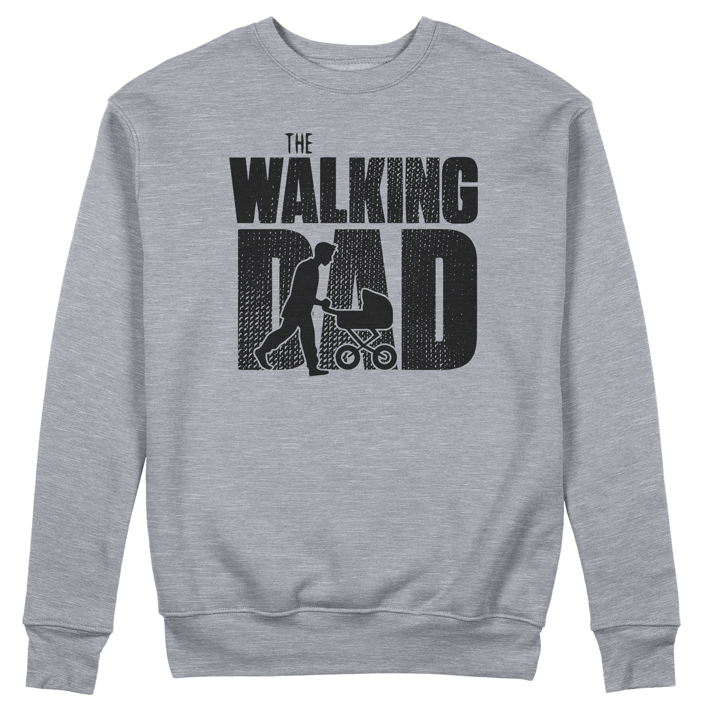 FELPA GIROCOLLO THE WALKIND DAD divertente festa del papà Grigio #chooseurcolor