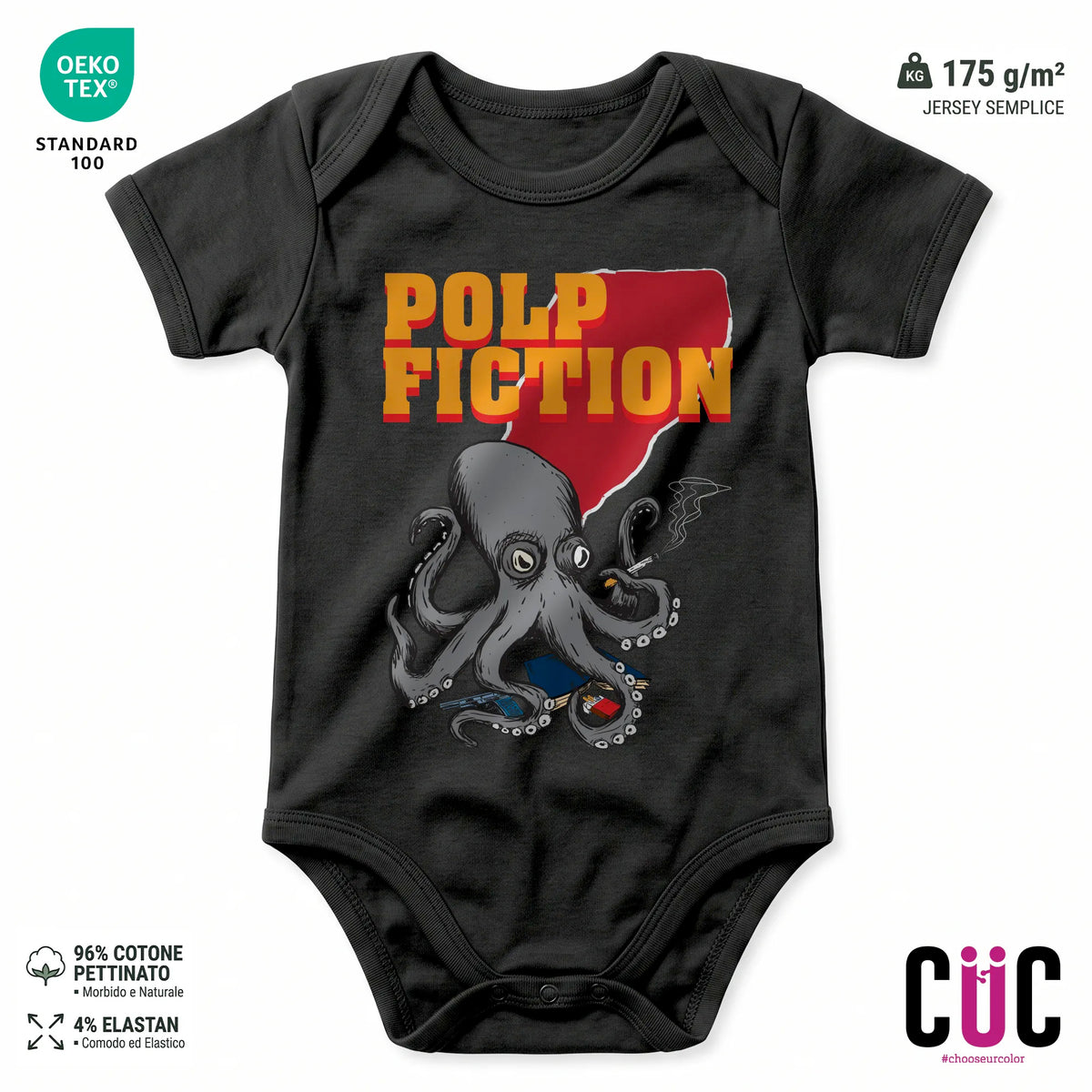 BODY BAMBINO CUC BODY BAMBINI POLP FICTION FILM CULT DIVERTENTE TARANTINO Nera M [IMGKEY:BLA:M:1]