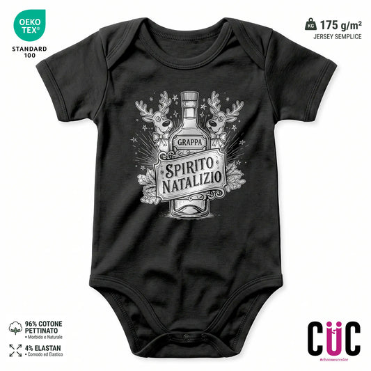 BODY BAMBINO CUC BODY BAMBINI SPIRITO NATALIZIO GRAPPA NATALE DIVERTENTE Nera M [IMGKEY:BLA:M:1]