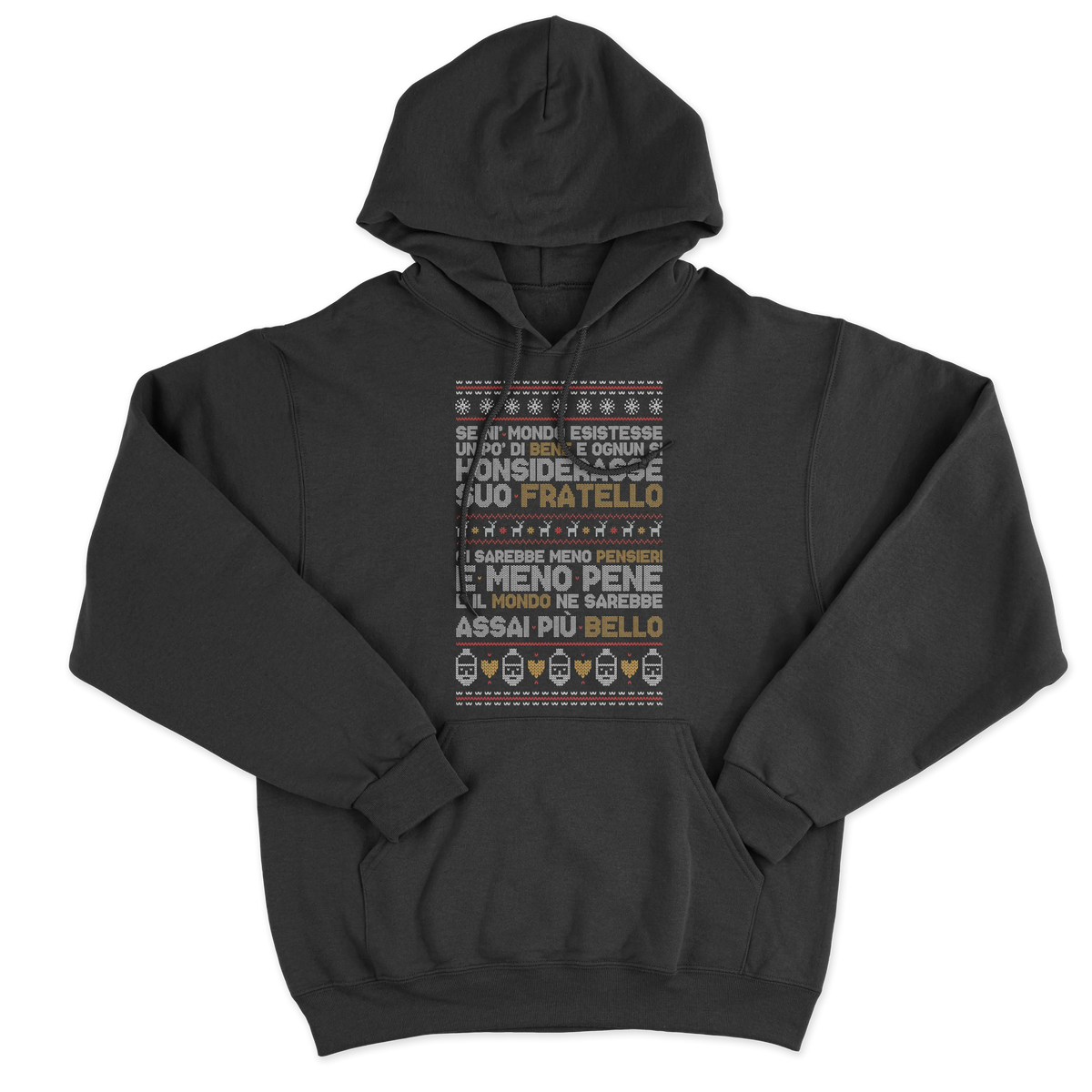 CUC FELPA CAPPUCCIO Poesia Natalizia - PERSONAGGI FAMOSI - Natale - Patchani -  #chooseurcolor