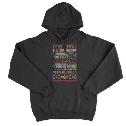 CUC FELPA CAPPUCCIO Poesia Natalizia - PERSONAGGI FAMOSI - Natale - Patchani -  #chooseurcolor