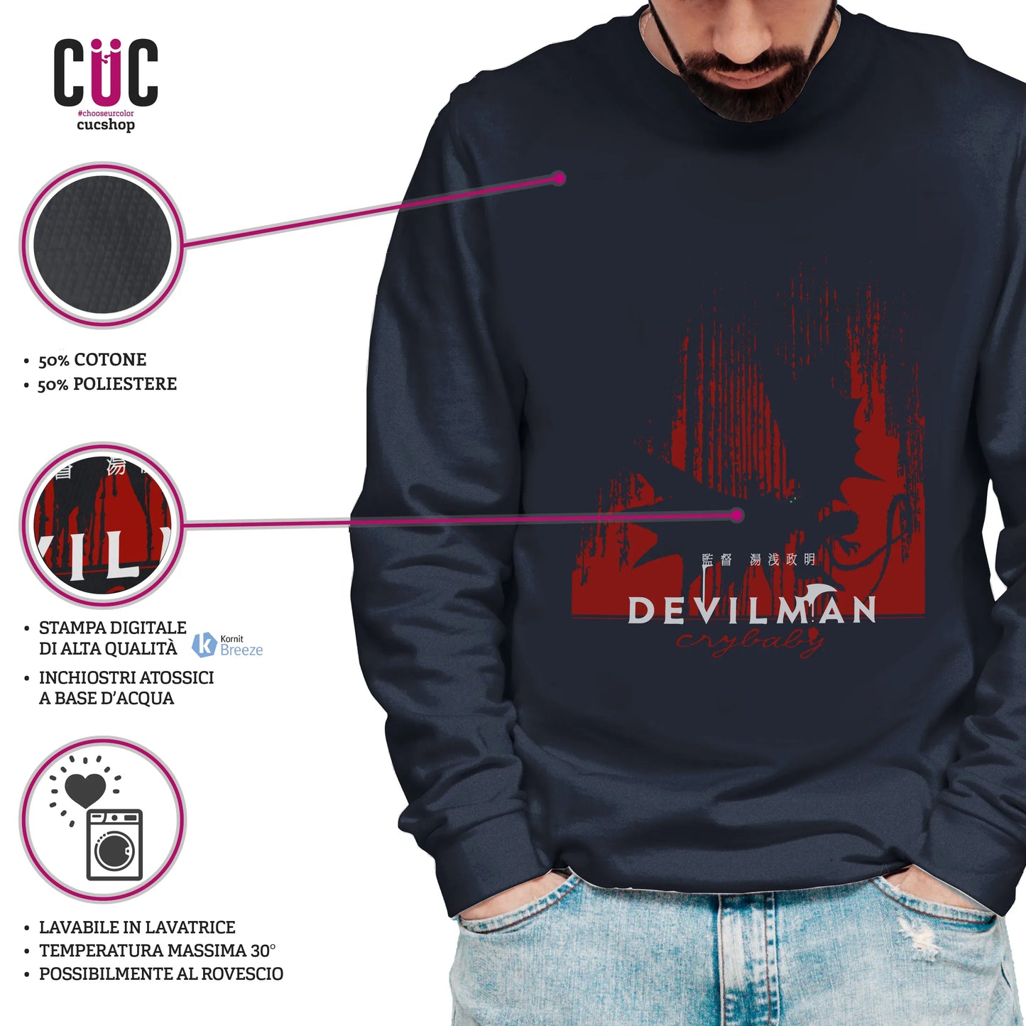 CUC GIROCOLLO Devilman Cry -  Unisex - ANIME MANGA #chooseurcolor