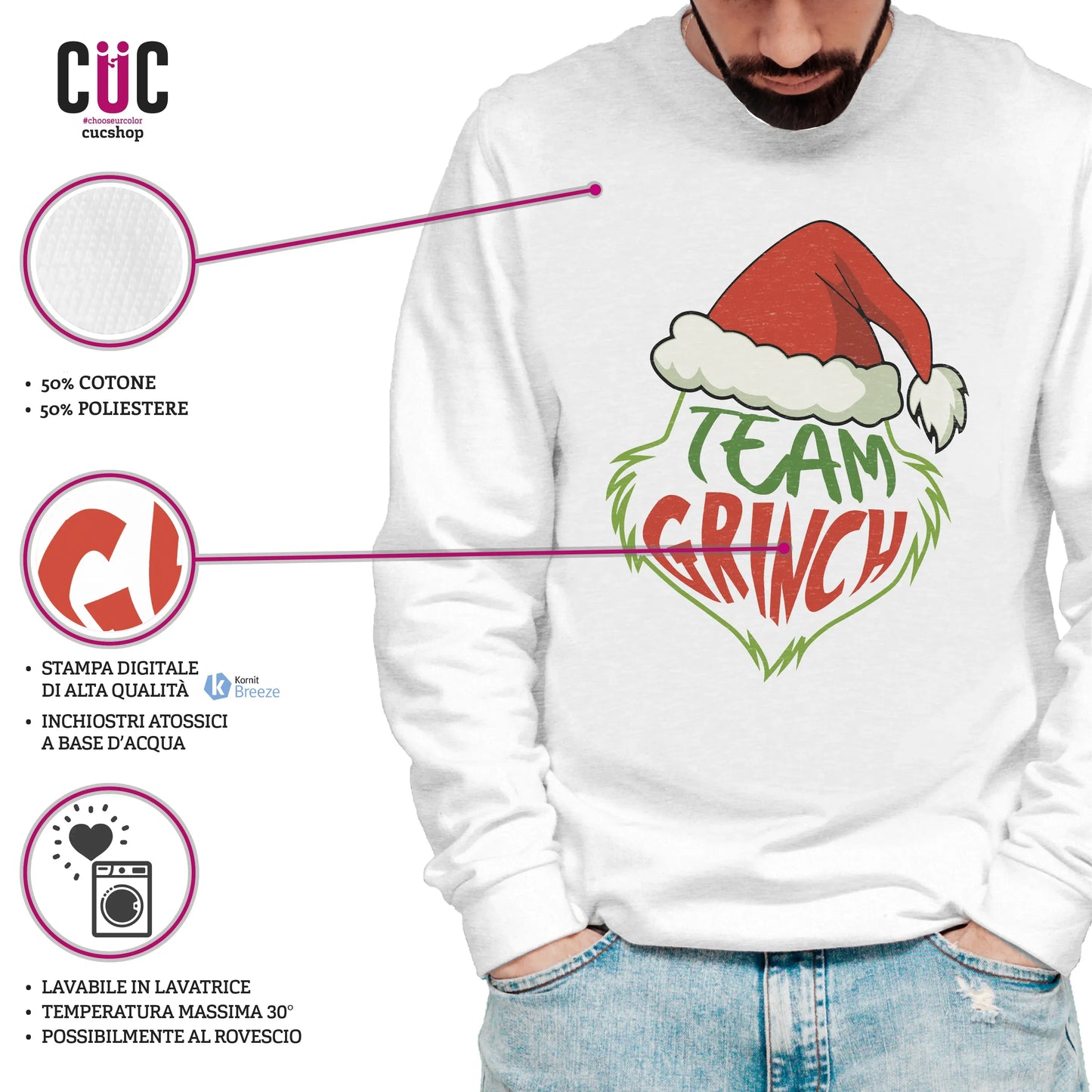CUC GIROCOLLO Team Grinch -  Unisex - FILM - Natale -  #chooseurcolor