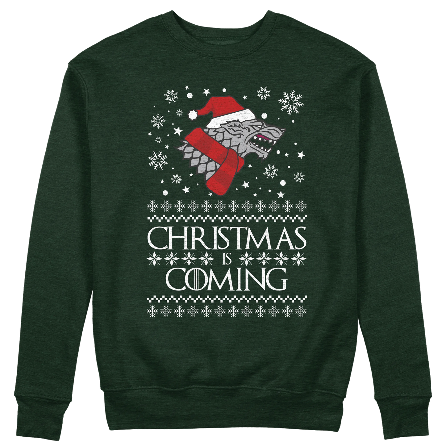 CUC GIROCOLLO Christmas is Coming -  Unisex - NATALE - SERIE TV - Divertente - Stark - GOT -  #chooseurcolor