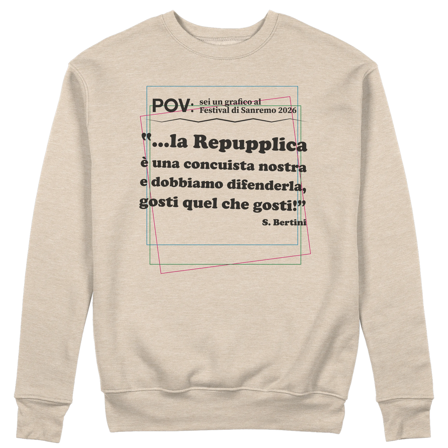 CUC GIROCOLLO REPUPPLICA ERRORE SANREMO 2026 -  Unisex - PROGRAMMI TV - Gaffe - Testo Sbagliato - Divertente - Parodia - Pertini - Repubblica -  #chooseurcolor