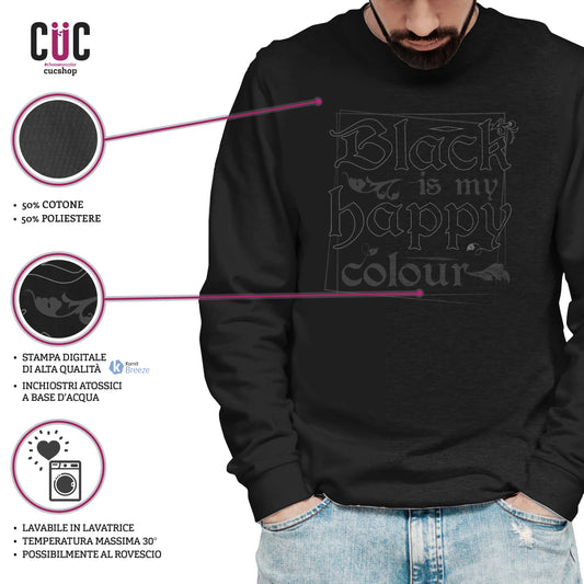 CUC GIROCOLLO Black is my happy colour -  Unisex - Moda - Nero - Divertente -  #chooseurcolor