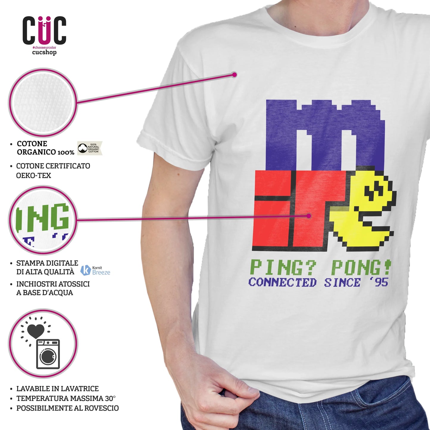 CUC T-SHIRT miRC - Connected since 95 - RETRO GAME - Nostalgia - Nerd -  #chooseurcolor