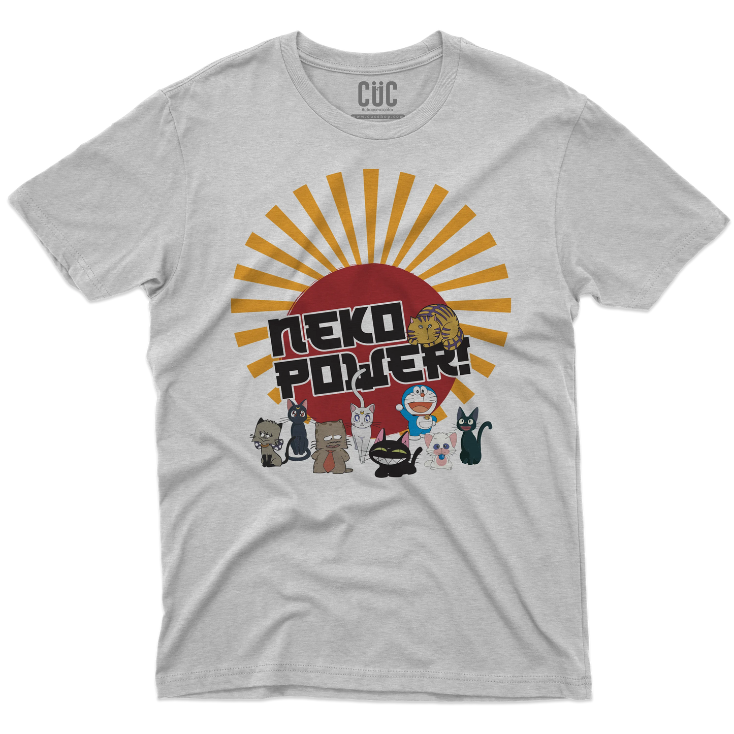 CUC T-SHIRT Neko Power - ANIME MANGA - Gatti Cartoni -  #chooseurcolor