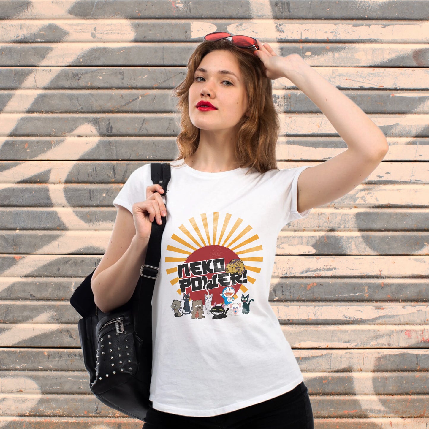 CUC T-SHIRT Neko Power - ANIME MANGA - Gatti Cartoni -  #chooseurcolor