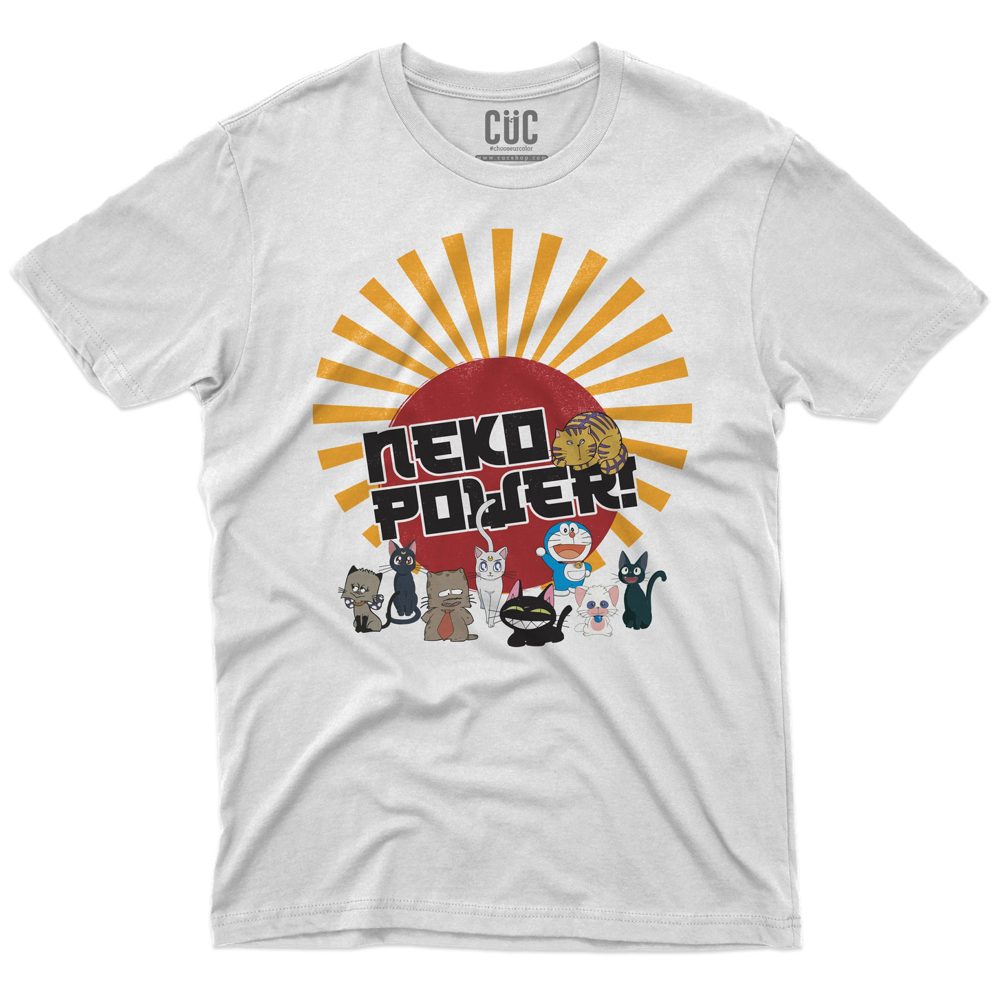 CUC T-SHIRT Neko Power - ANIME MANGA - Gatti Cartoni -  #chooseurcolor