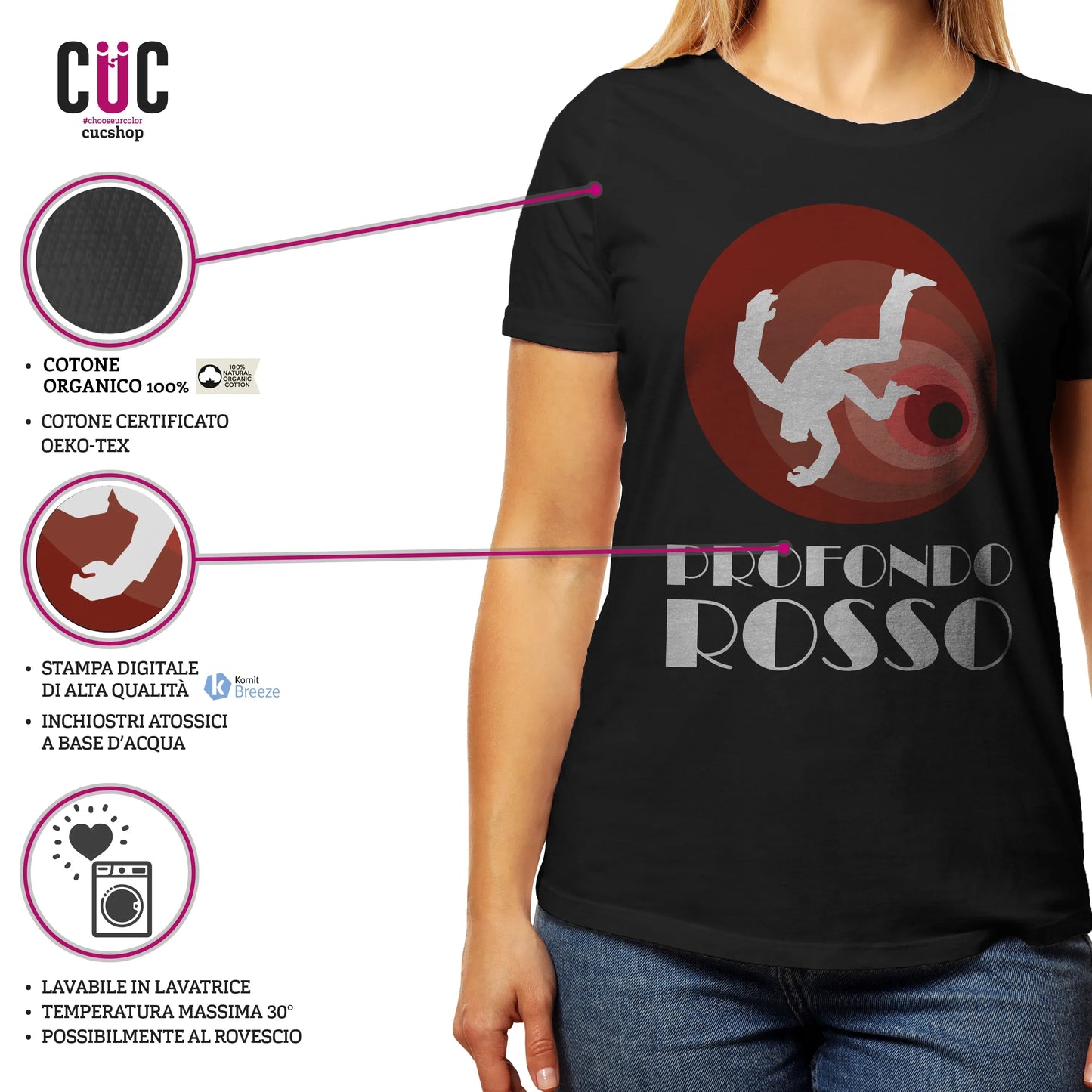 CUC T-SHIRT Profondo Rosso - FILM - Cult - Cinema Italiano -  #chooseurcolor