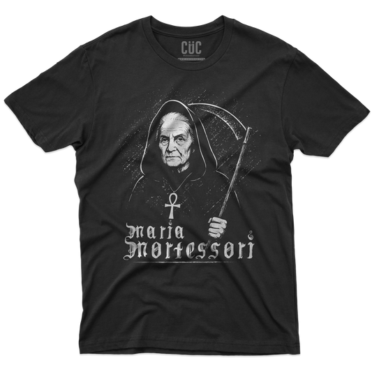 CUC T-SHIRT Maria Mortessori - PERSONAGGI FAMOSI - Black Metal - Divertente -  #chooseurcolor