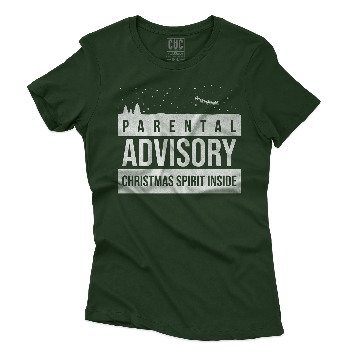 CUC T-SHIRT Parental Advisory Christmas Spirit Inside -  Natale - Divertente -  #chooseurcolor