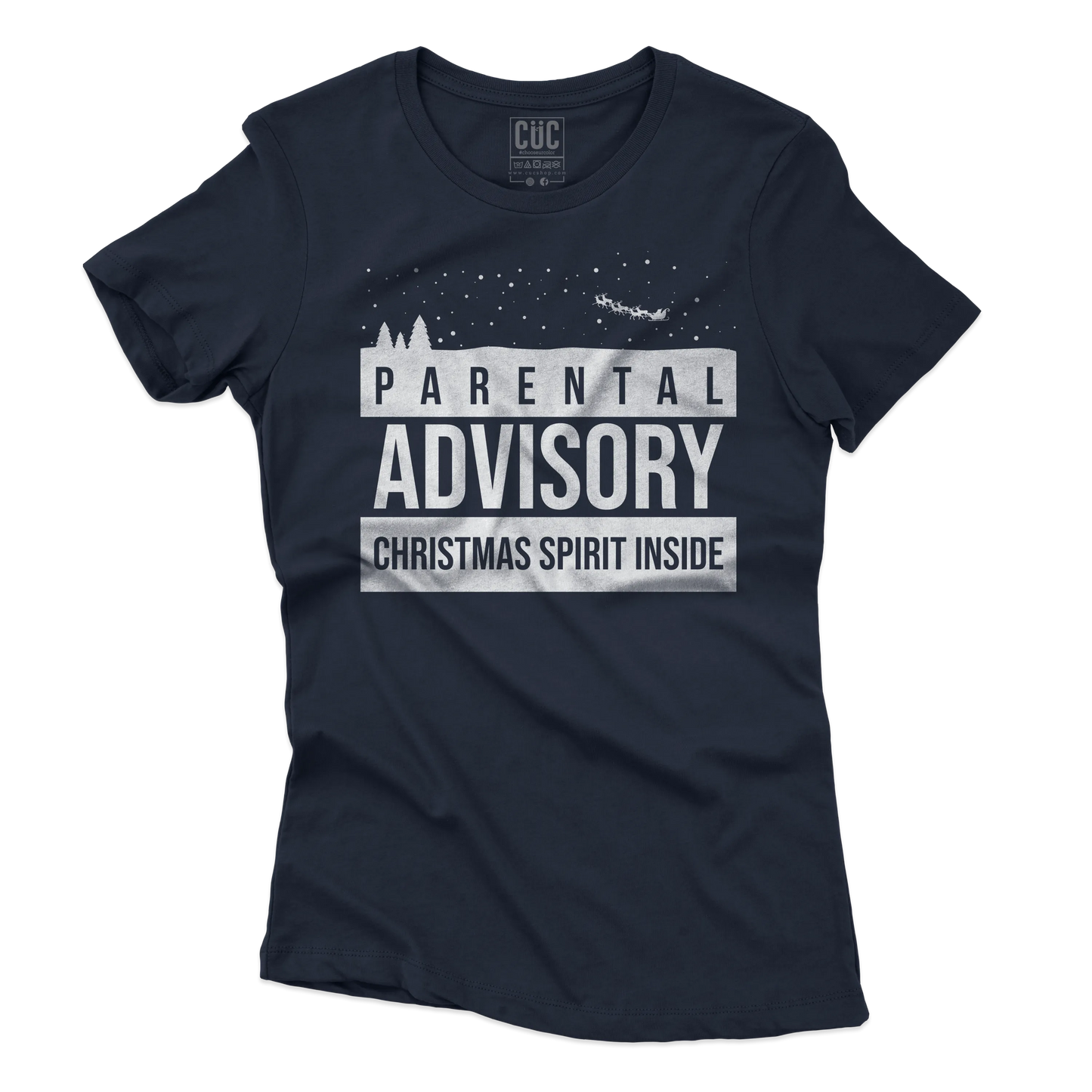 CUC T-SHIRT Parental Advisory Christmas Spirit Inside -  Natale - Divertente -  #chooseurcolor