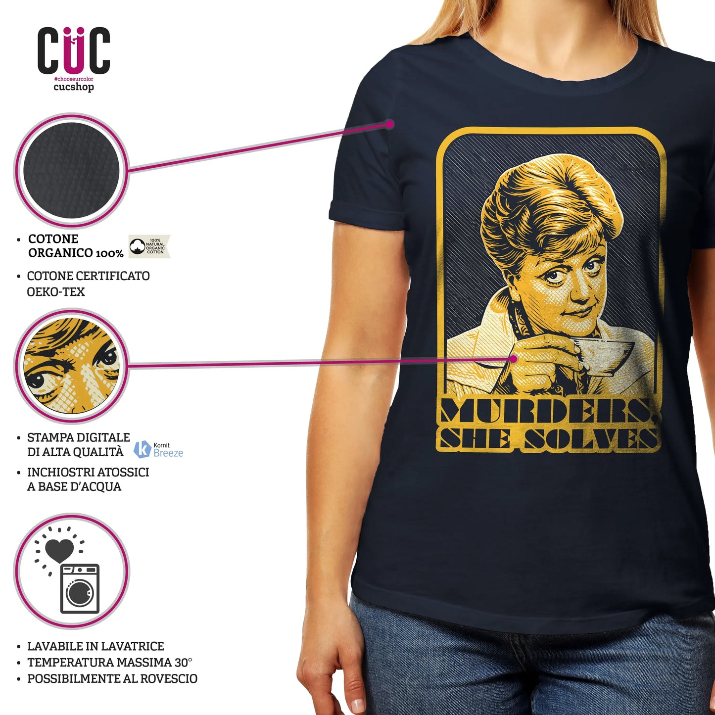 CUC T-SHIRT Murders She Solves - SERIE TV - PERSONAGGI FAMOSI - Jessica Fletcher - La signora in giallo - Cult -  #chooseurcolor