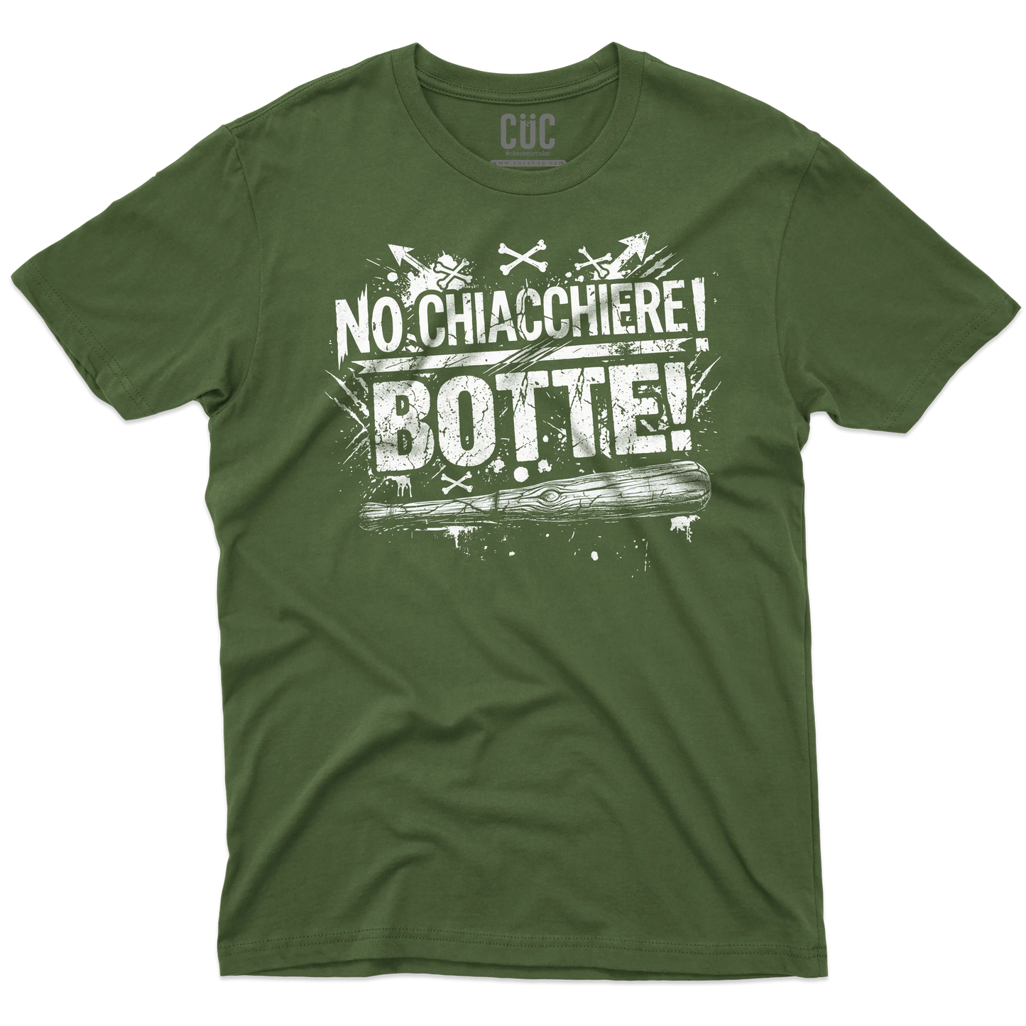 CUC T-SHIRT NO CHIACCHIERE! BOTTE! - MUSICA - CITAZIONE - DIVERTENTE -  #chooseurcolor