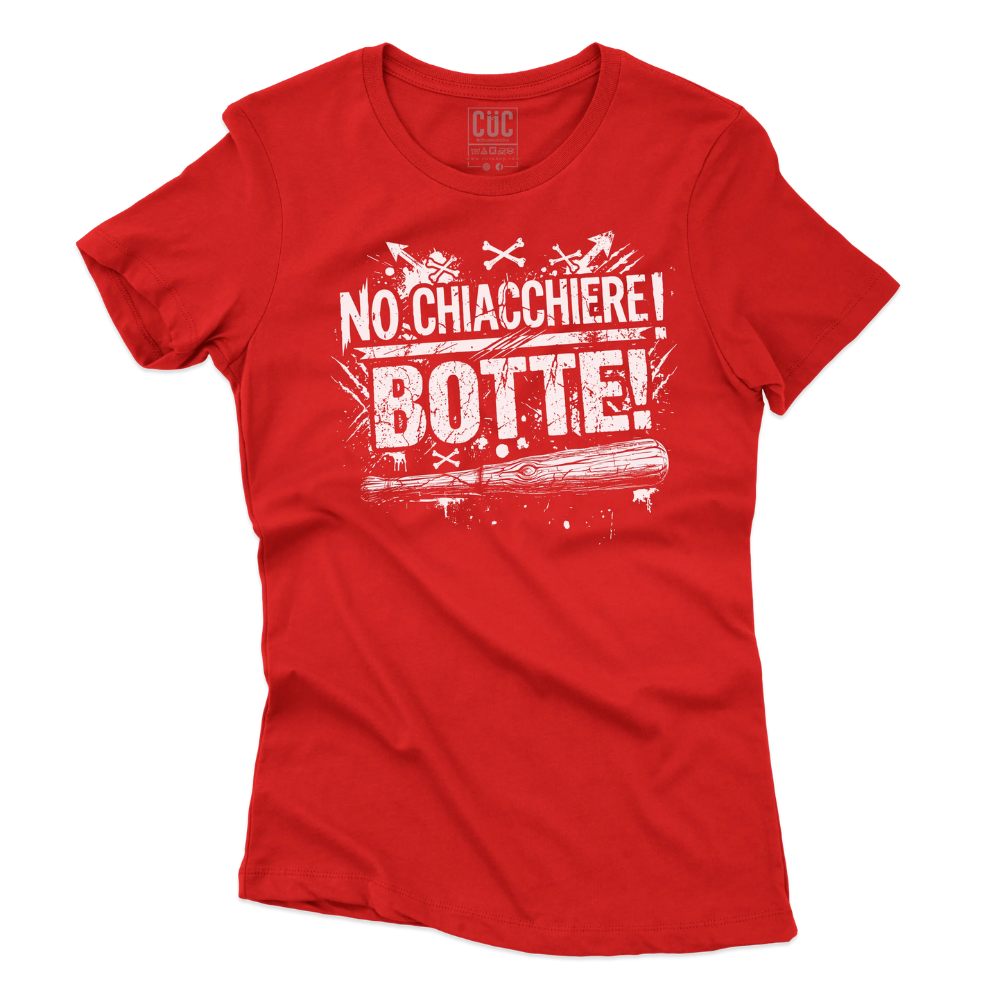 CUC T-SHIRT NO CHIACCHIERE! BOTTE! - MUSICA - CITAZIONE - DIVERTENTE -  #chooseurcolor