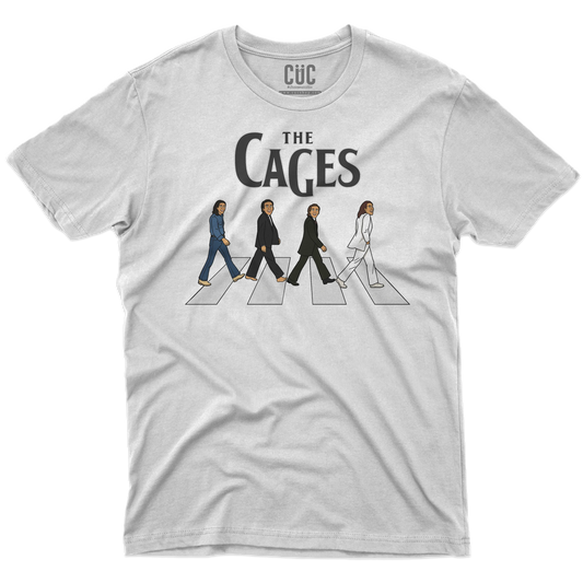 CUC T-SHIRT THE CAGES - FILM - MUSICA - PERSONAGGI FAMOSI - Divertente - Nicolas Cage - Beatles - Abbey Road -  #chooseurcolor