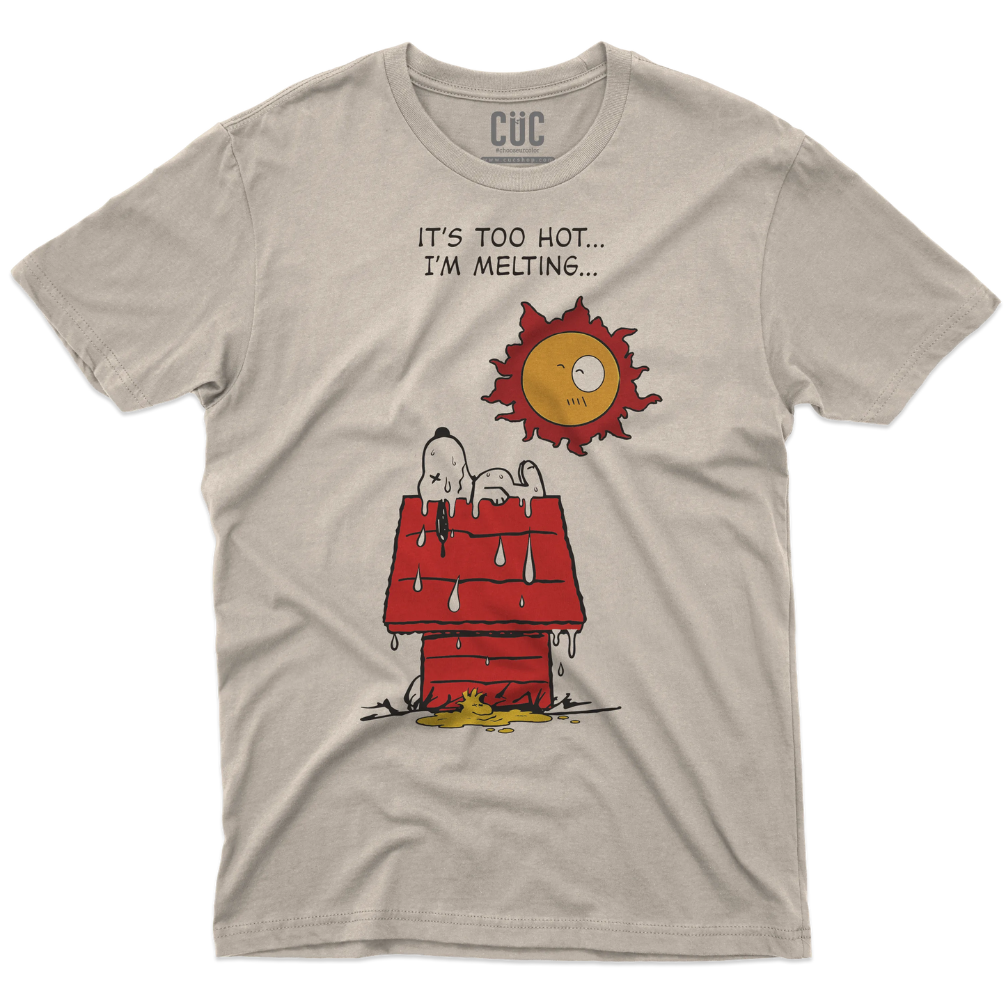 CUC T-SHIRT Melting Snoopy - Pollon Crossover - Estate - Caldo - Cambiamento Climatico - Divertente -  #chooseurcolor