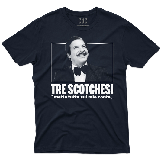 CUC T-SHIRT TRE SCOTCHES! - FILM - Calboni - Fantozzi - Cult - Citazione - #chooseurcolor