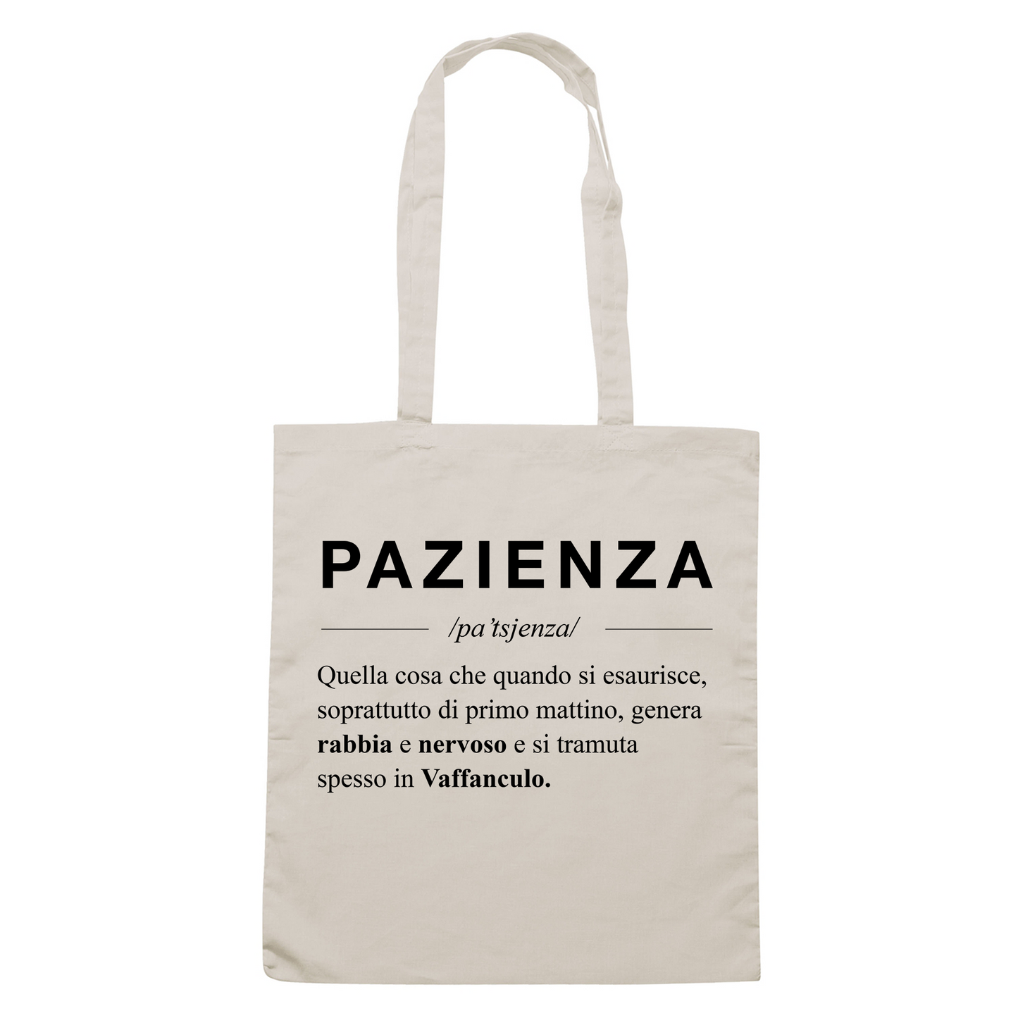 SHOPPER PAZIENZA descrizione dizionario simpatica e vera Multicolore #chooseurcolor