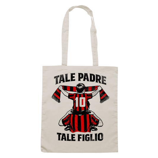 SHOPPER Festa del Papà padre Tifoso come il figlio ROSSO NERO Sabbia #chooseurcolor