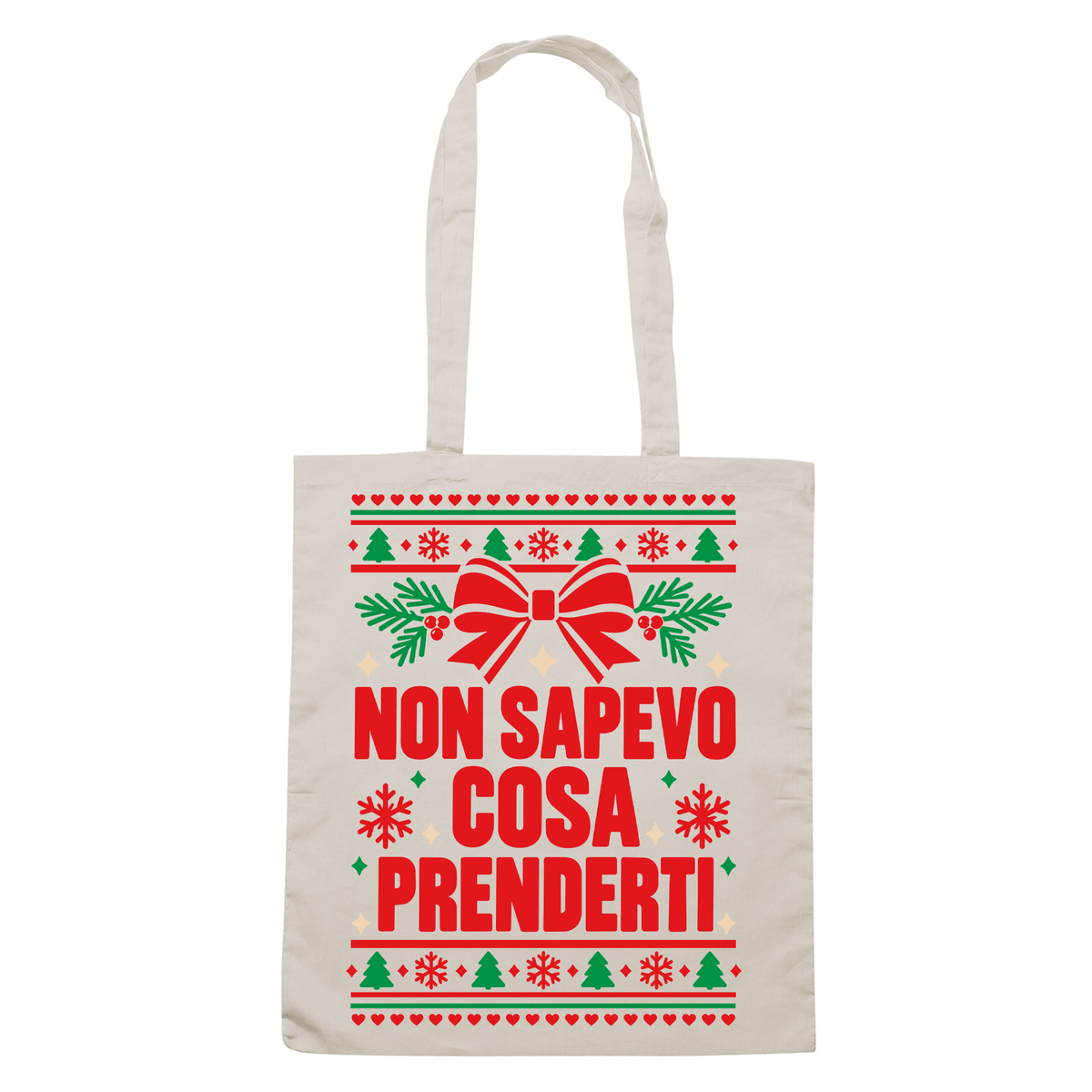 SHOPPER CUC Regalo di Natale divertente e Ironico Non sapevo cosa prenderti Sabbia M [IMGKEY:SAN:M:1]