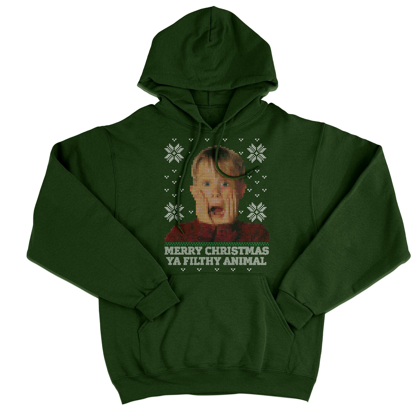 FELPA CAPPUCCIO KEVIN MERRY XMAS FILTHY ANIMALS natale regalo simpatico Verde Bottiglia #chooseurcolor