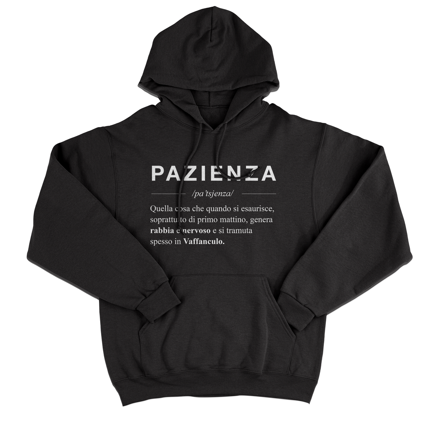 FELPA CAPPUCCIO PAZIENZA descrizione dizionario simpatica e vera #chooseurcolor