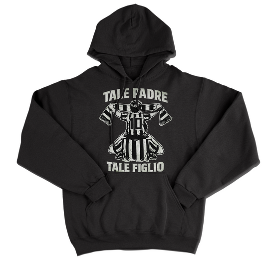 FELPA CAPPUCCIO Festa del Papà padre Tifoso come il figlio BIANCO NERO Nera #chooseurcolor