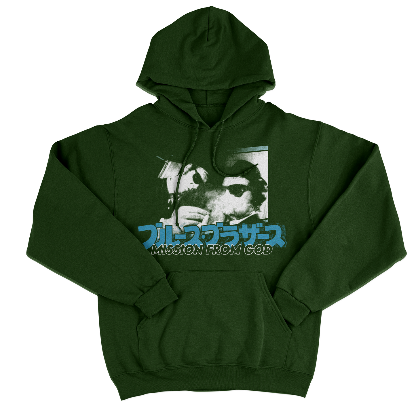 FELPA CAPPUCCIO Cuc Blues Brothers film cult Jap Verde Bottiglia M [IMGKEY:BOT:M:1]