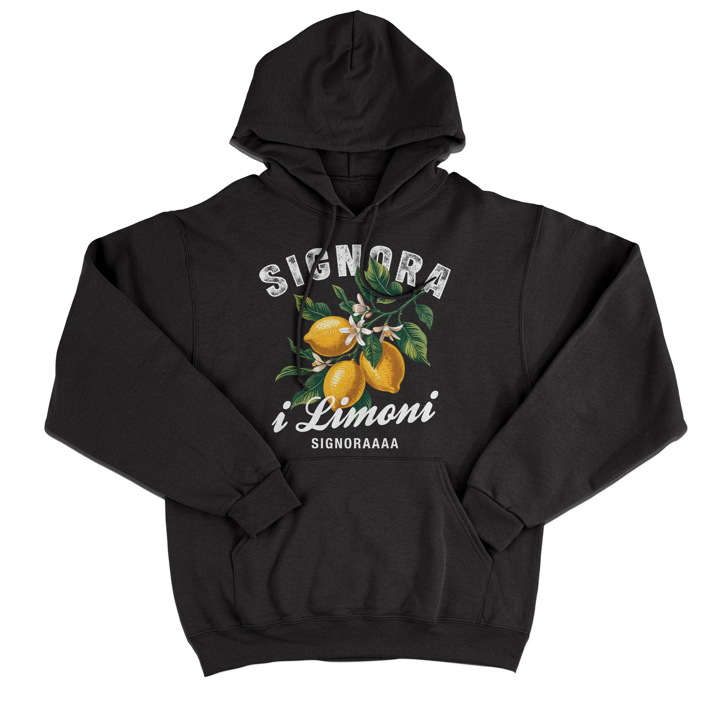 FELPA CAPPUCCIO Meme Fashion Signora i Limoni Web Viral Nera M [IMGKEY:BLA:M:2]