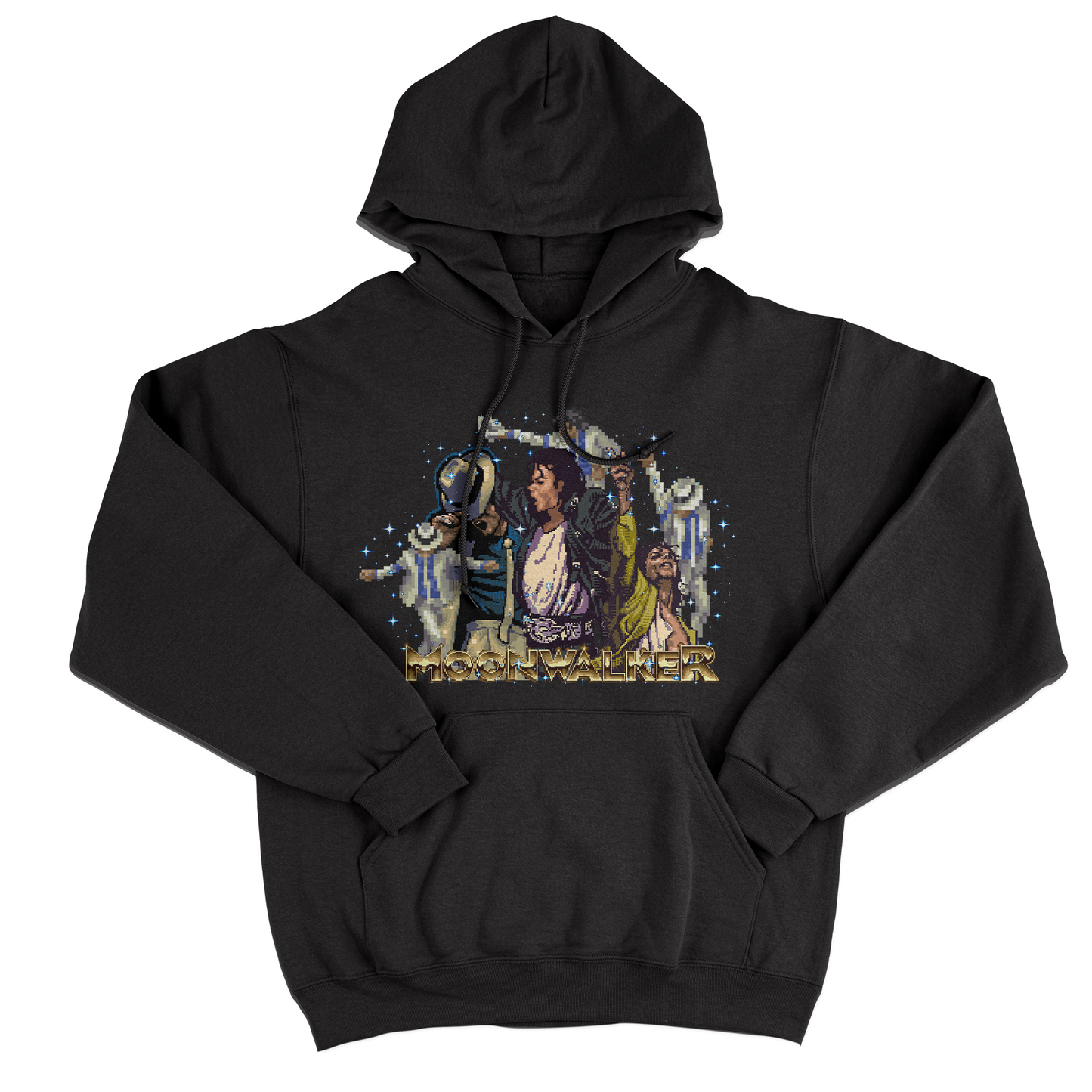 FELPA CAPPUCCIO CUC MOONWALKER Jako PIXEL ART game film anni 90 King of Pop Nera M [IMGKEY:BLA:M:1]