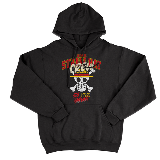 FELPA CAPPUCCIO CUC CAPPELLO DI PAGLIA Captain Luffy anime manga Nera M [IMGKEY:BLA:M:1]