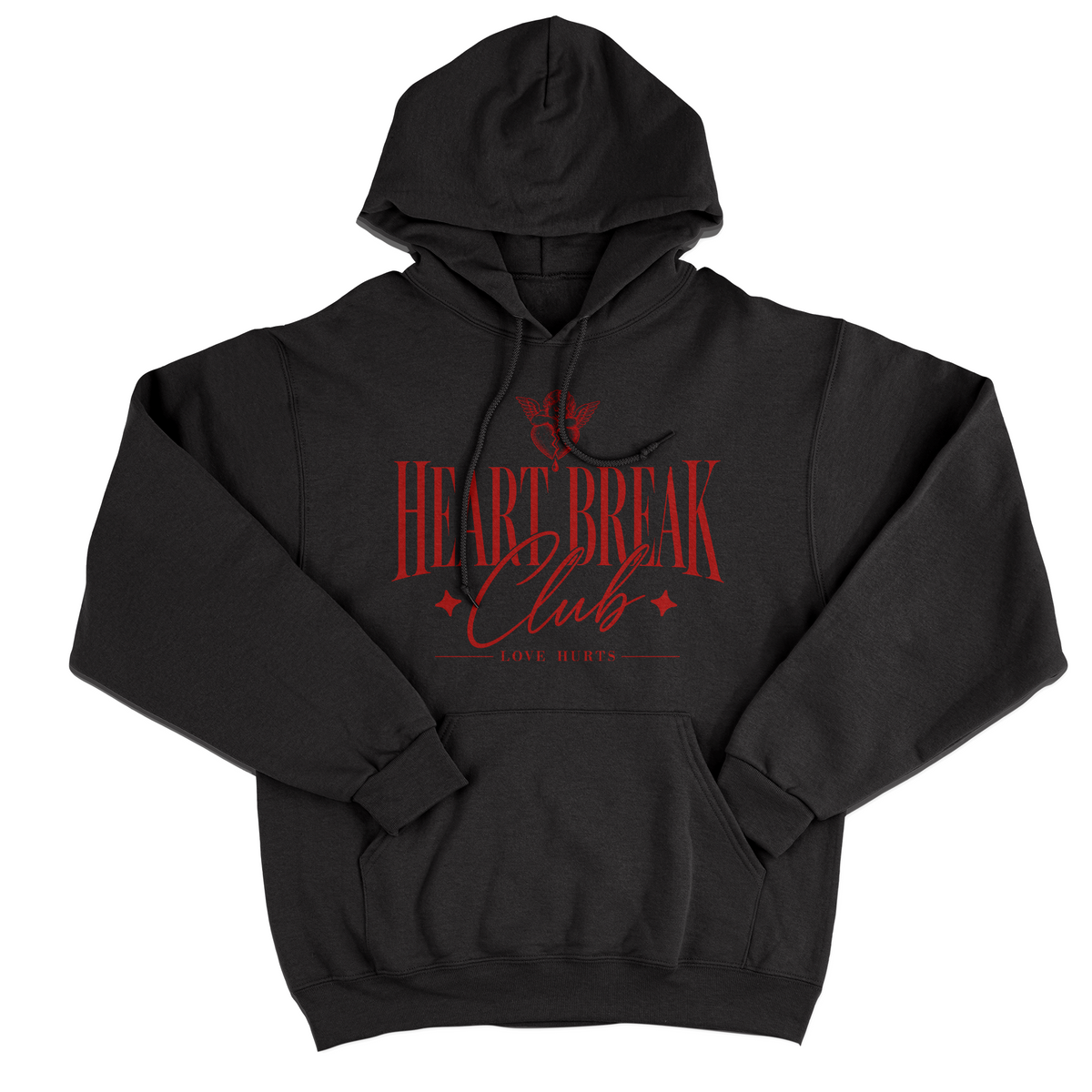 FELPA CAPPUCCIO HEARTBREAK CLUB pene d'amore love san valentino Nera M [IMGKEY:BLA:M:1]