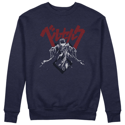 FELPA GIROCOLLO Guts Eclissi Anime Manga Blu #chooseurcolor
