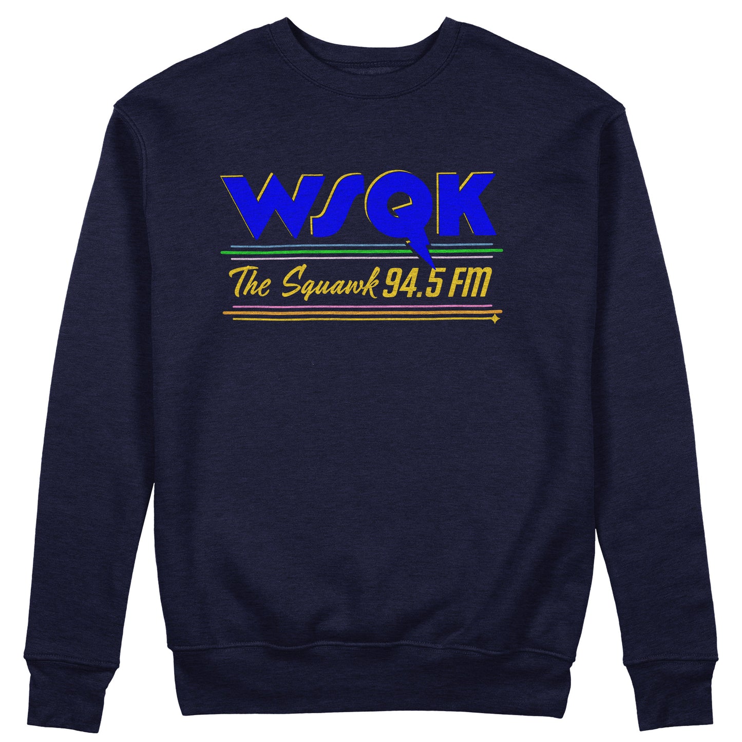 FELPA GIROCOLLO Radio Stranger WSQK anni 80 cult Rocking Robin Blu #chooseurcolor