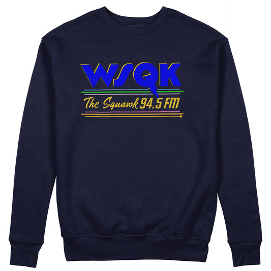 FELPA GIROCOLLO Radio Stranger WSQK anni 80 cult Rocking Robin Blu #chooseurcolor