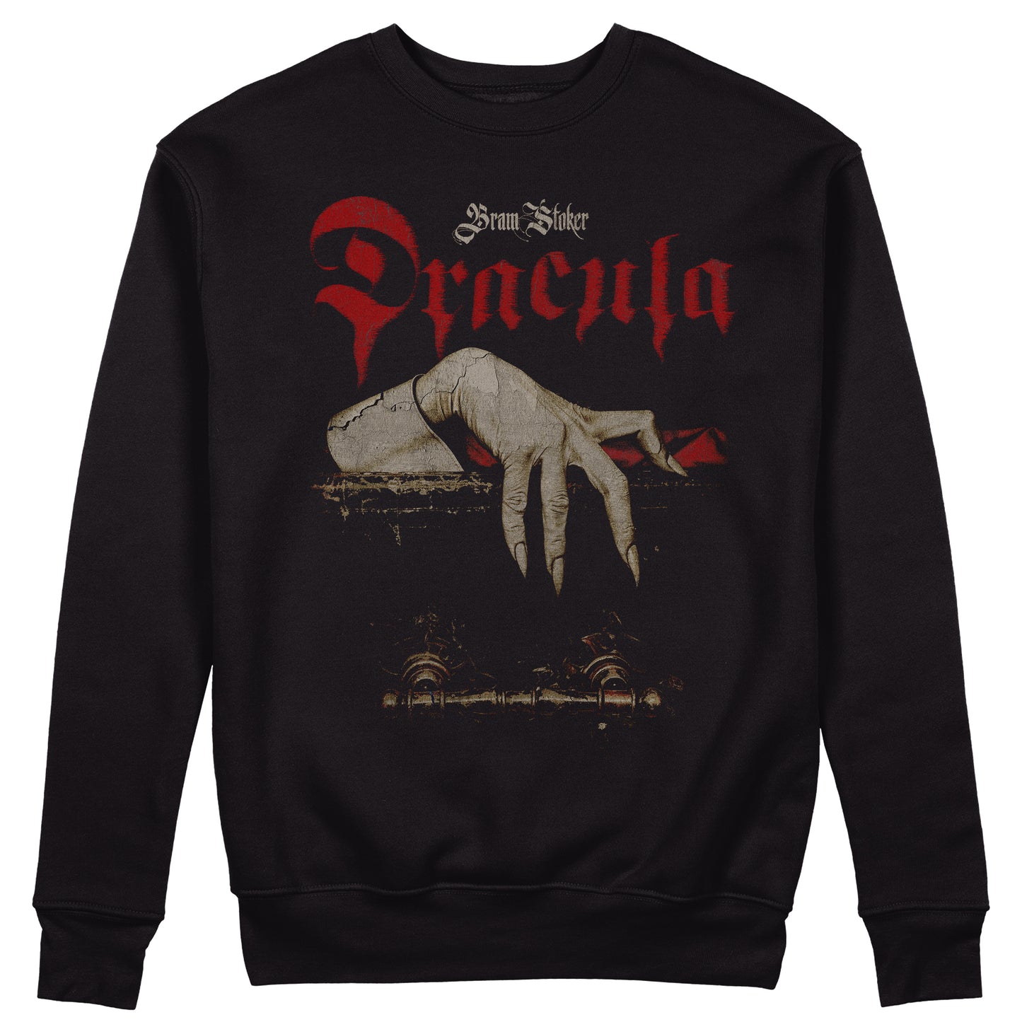 FELPA GIROCOLLO Dracula Mano Love story gotica cult letteratura Nera #chooseurcolor