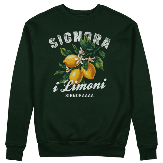 FELPA GIROCOLLO Meme Fashion Signora i Limoni Web Viral Verde Bottiglia M [IMGKEY:BOT:M:1]