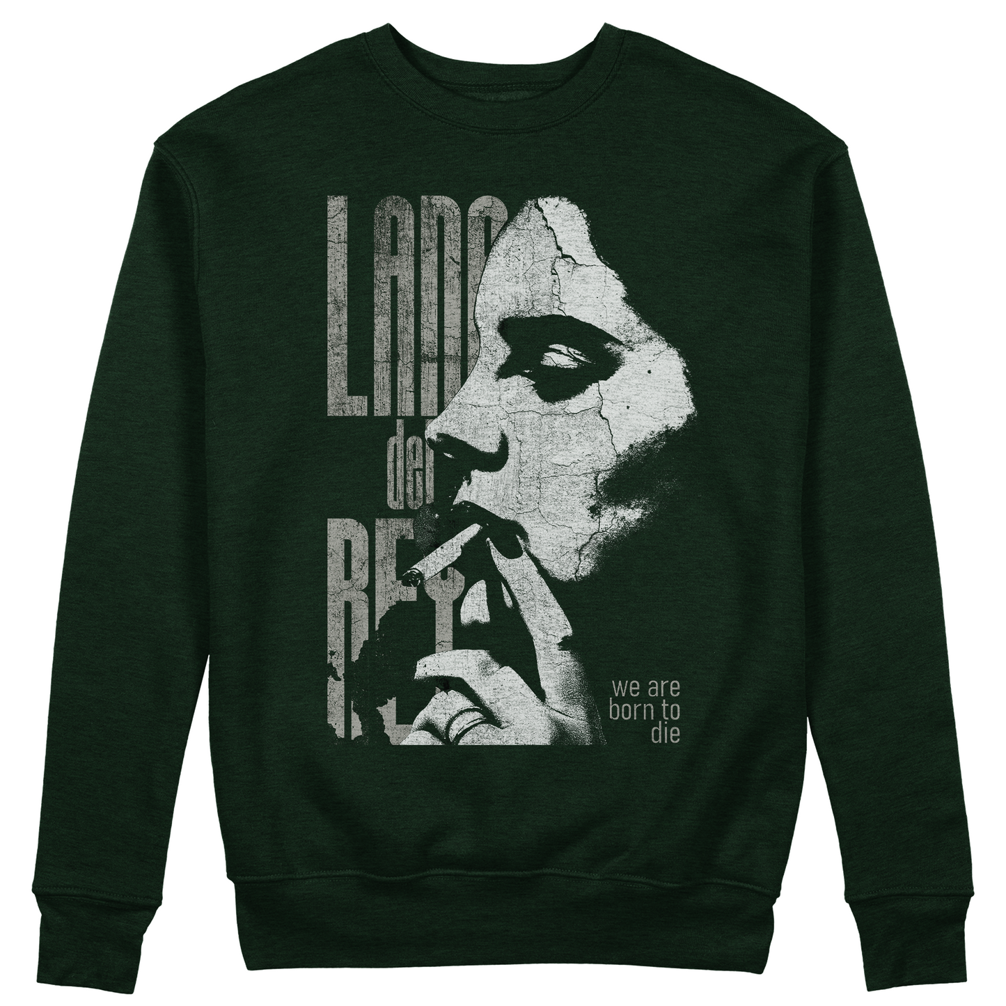FELPA GIROCOLLO CUC We Are Bor To Die Lana indie rock queen Verde Bottiglia M [IMGKEY:BOT:M:1]