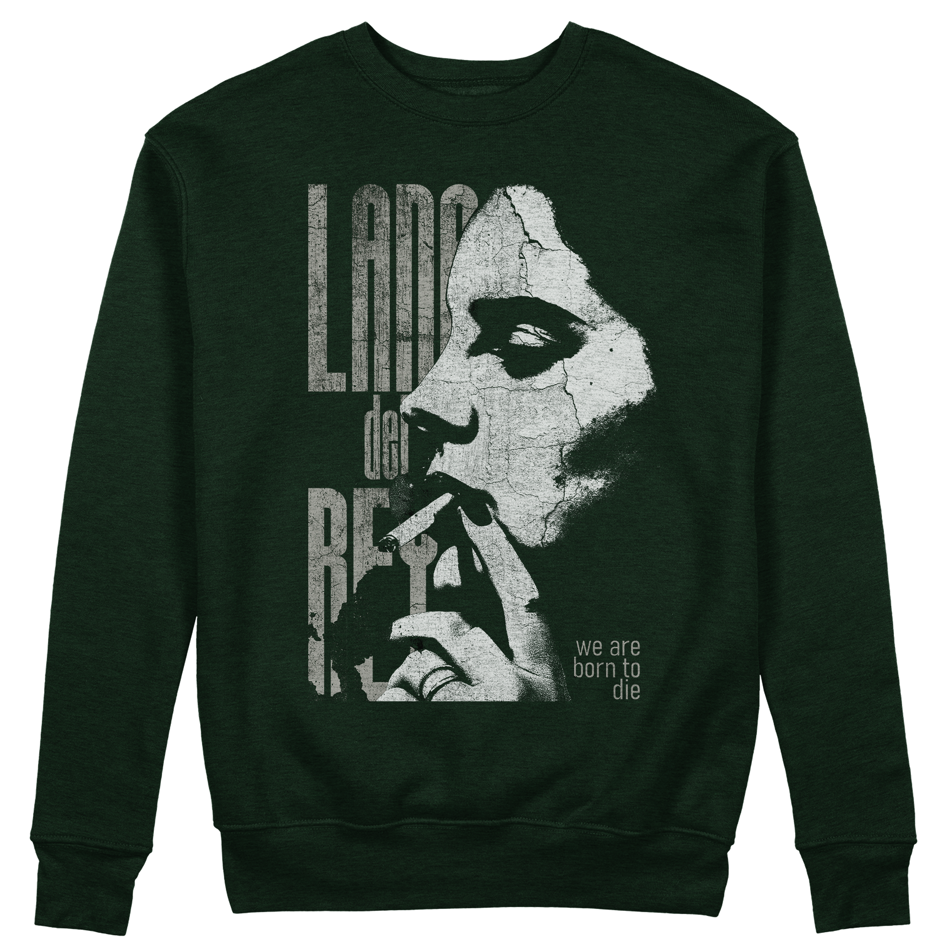 FELPA GIROCOLLO CUC We Are Bor To Die Lana indie rock queen Verde Bottiglia M [IMGKEY:BOT:M:1]