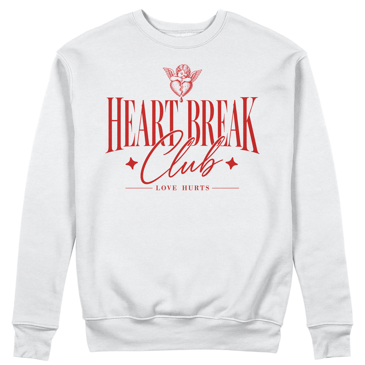 FELPA GIROCOLLO HEARTBREAK CLUB pene d'amore love san valentino Bianca M [IMGKEY:WHI:M:1]