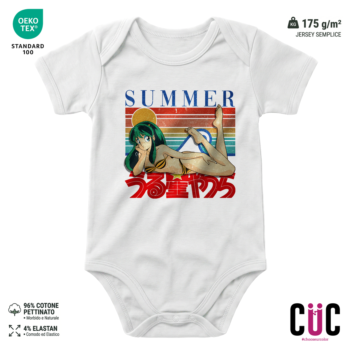 BODY BAMBINO LAMU summer edition divertente Bianca M [IMGKEY:WHI:M:1]
