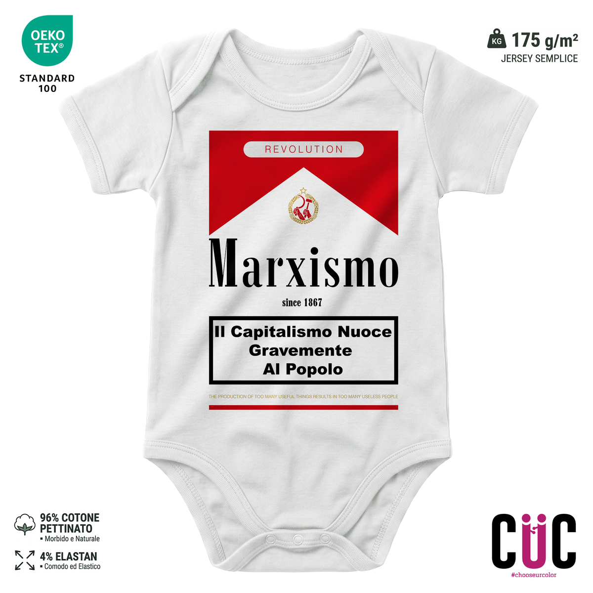BODY BAMBINO MARXISMO Revolution politica Bianca M [IMGKEY:WHI:M:1]