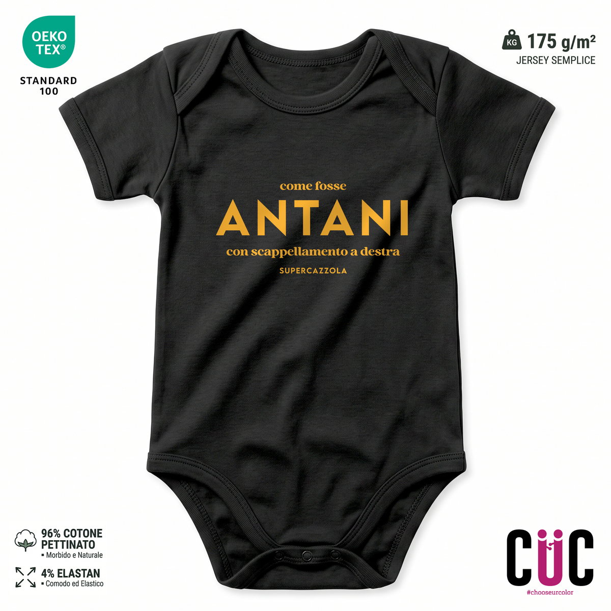 BODY BAMBINO Supercazzola Antani amici miei Nera M [IMGKEY:BLA:M:1]
