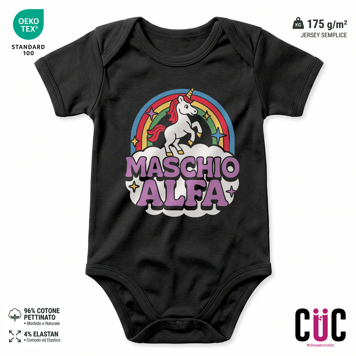 BODY BAMBINO Nuovi maschi Alfa crescono Nera M [IMGKEY:BLA:M:1]