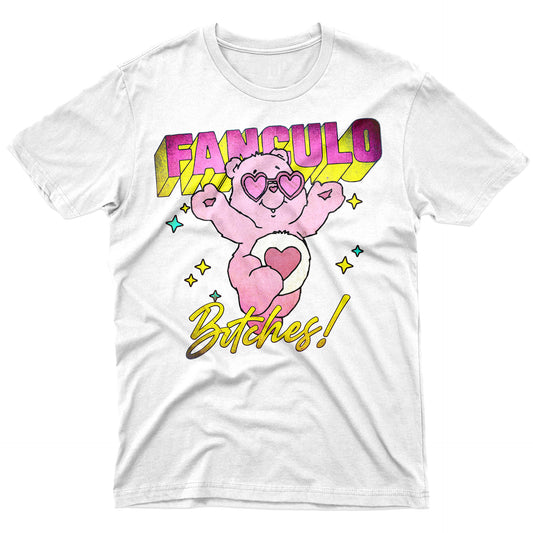 T-SHIRT FANCULO BITCHES MEME DIVERTENTE ORSI DEL CUORE Bianca #chooseurcolor