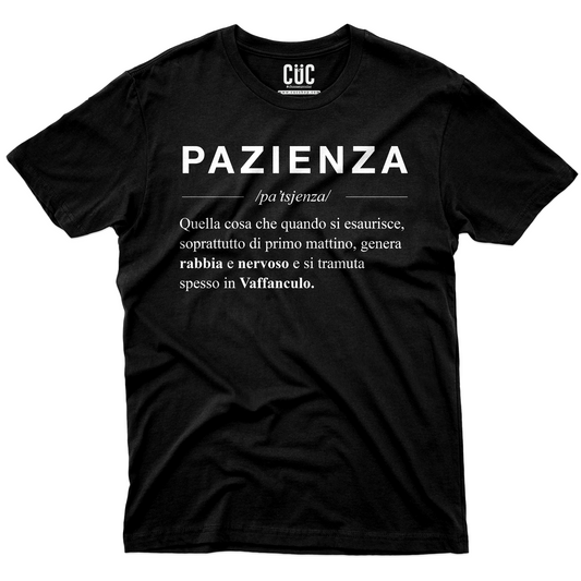 T-SHIRT PAZIENZA descrizione dizionario simpatica e vera #chooseurcolor
