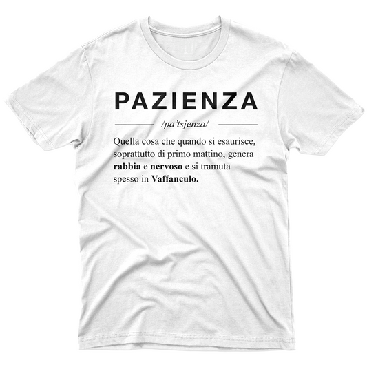 T-SHIRT PAZIENZA descrizione dizionario simpatica e vera #chooseurcolor